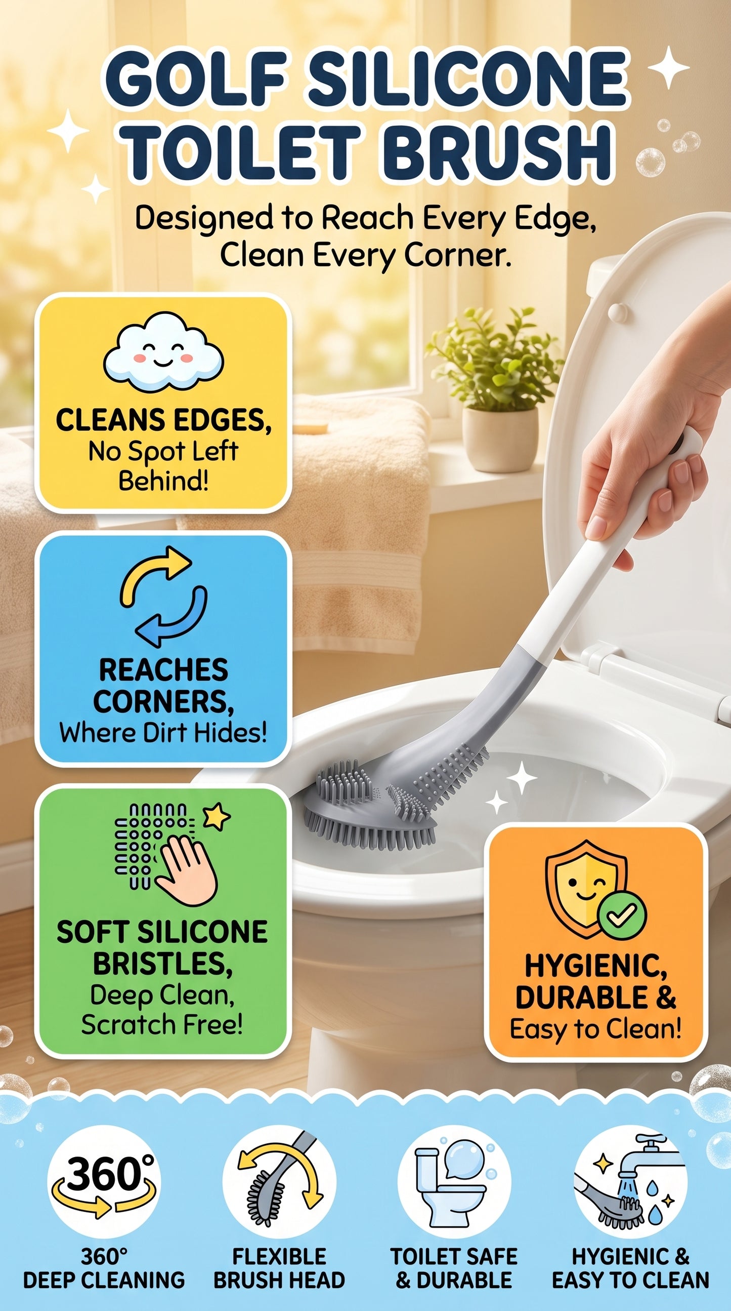 Golf Head Toilet Brush Buy 1 get 1 Fee